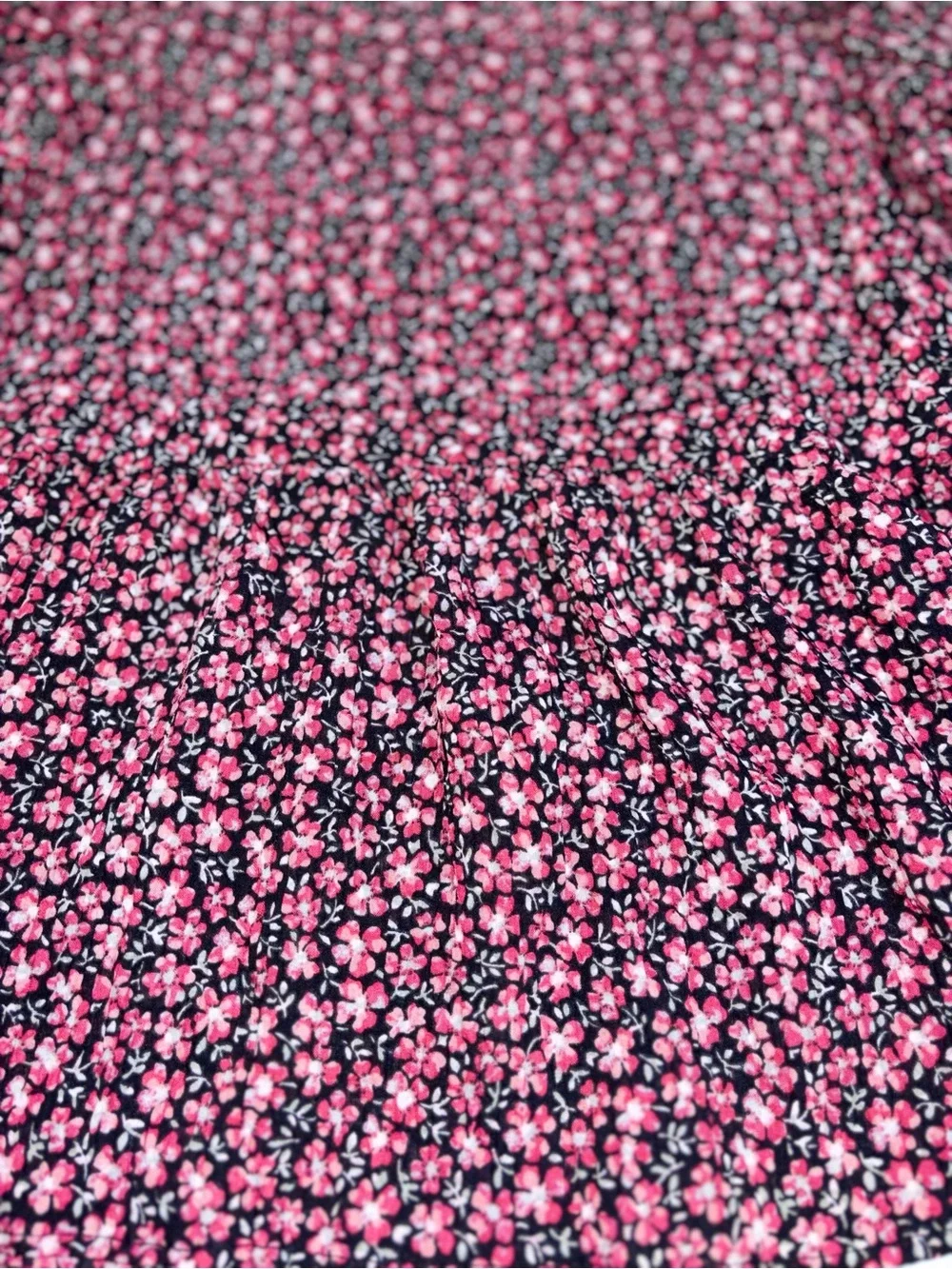 LOFT Ditsy Pink Floral Smocked Square Neck Peplum Blouse Women’s XS